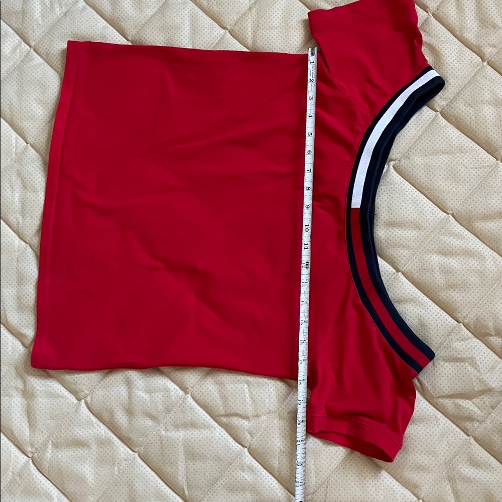 Tommy Hilfiger Red Black Relaxed Short Sleeve Tee - Picture 5 of 6